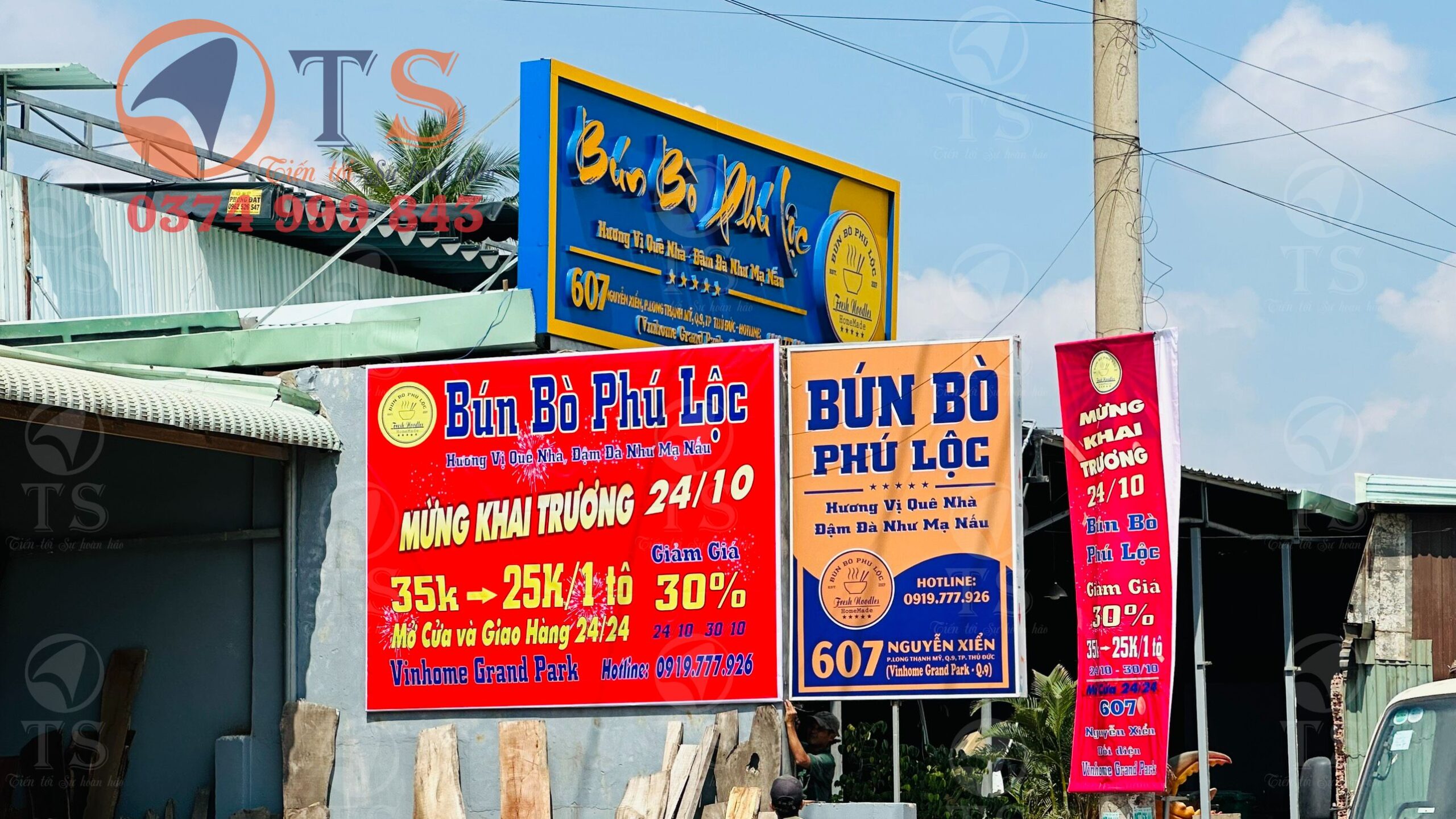 Ngoài ra còn thi công, băng rôn, bảng bạt, hộp đèn