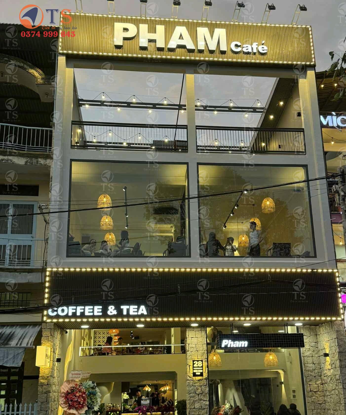 Thi Công Bảng Hiệu Quán Cà Phê Đẹp-Thực Hiện Bởi Quảng Cáo TS